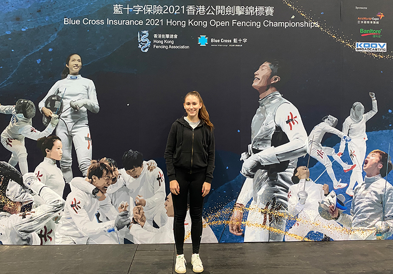 Miss Victoria Ehresmann at the 2021 Hong Kong Open Fencing Championships, where she represented LU.