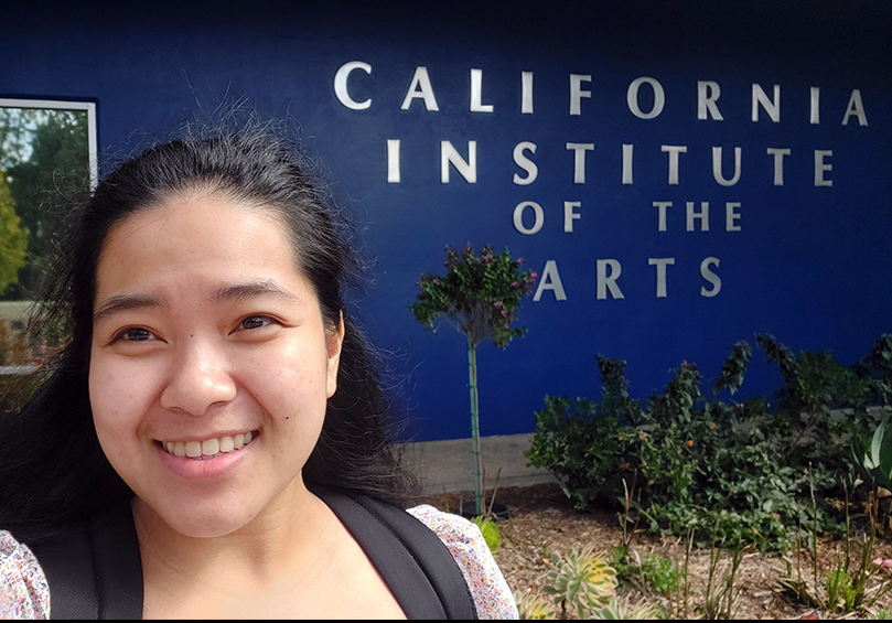 Aina visiting the California Institute of the Arts in Los Angeles, California, US.