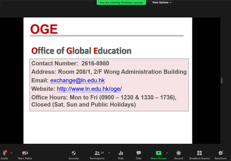Virtual orientation for incoming exchange students in Term 1 and Term 2, 2022–23.